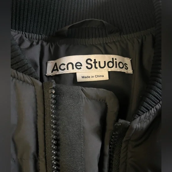 Acne Studios Black Cropped Puffer Jacket - Picture 2 of 7